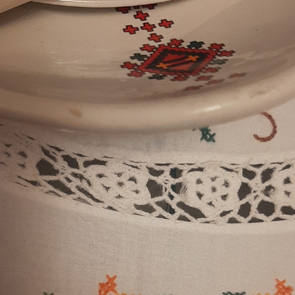 🇺🇦Decorative🇺🇦 UKRAINIAN Red and White Ceramic Bowl, Plate & Tray Set - Picture 13 of 13